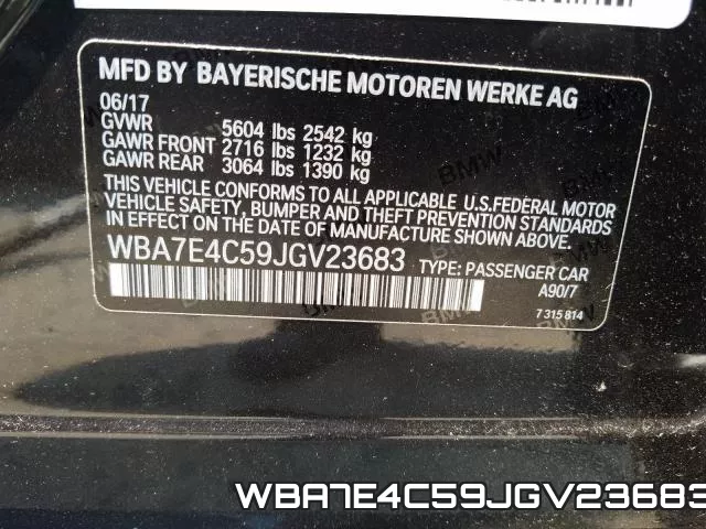WBA7E4C59JGV23683 фото 2