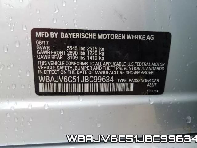 WBAJV6C51JBC99634 фото 2