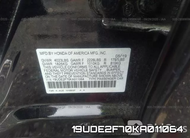 19UDE2F70KA011064 фото 10