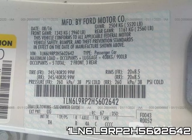1LN6L9RP2H5602642 фото 10