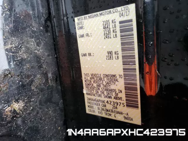 1N4AA6APXHC423975 фото 2
