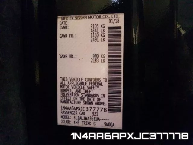 1N4AA6APXJC377778 фото 2
