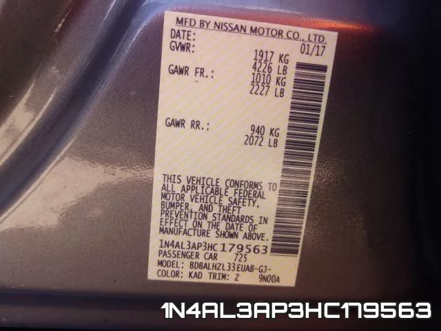 1N4AL3AP3HC179563 фото 2