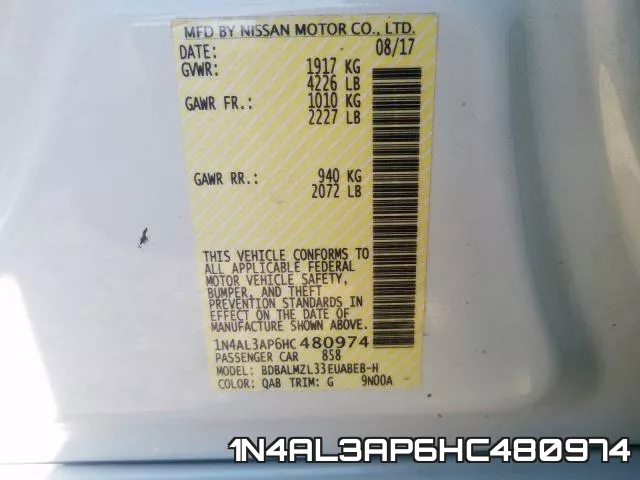 1N4AL3AP6HC480974 фото 2