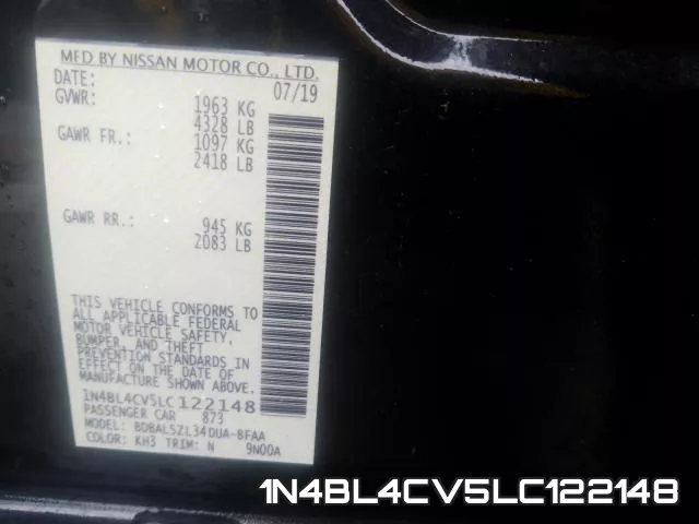 1N4BL4CV5LC122148 фото 2