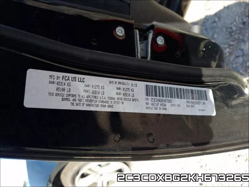 2C3CDXBG2KH673265 фото 2