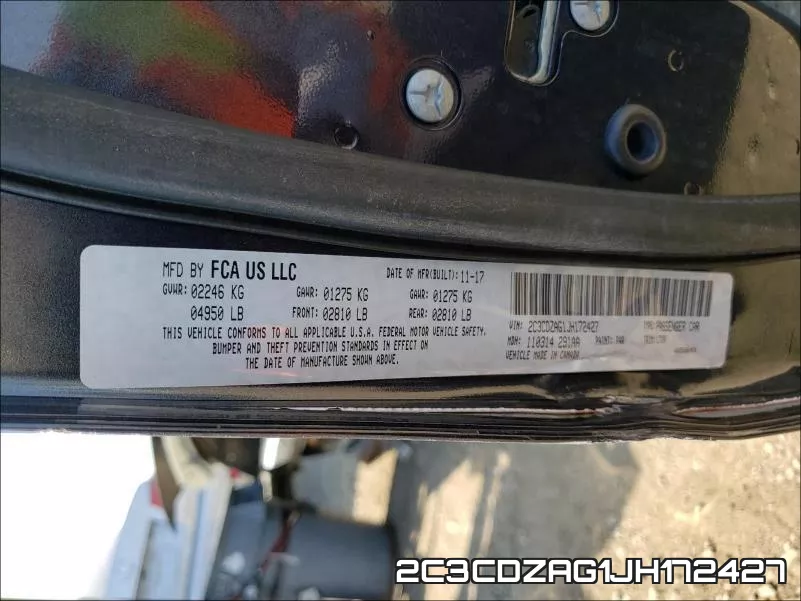 2C3CDZAG1JH172427 фото 2
