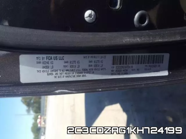 2C3CDZAG1KH724199 фото 2