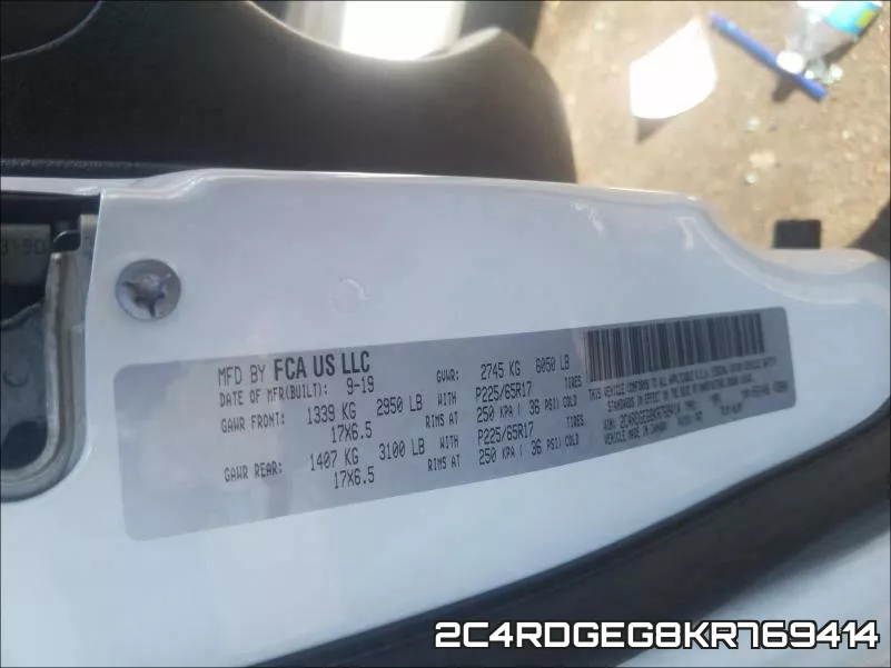 2C4RDGEG8KR769414 фото 2