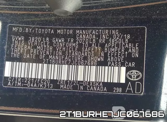 2T1BURHE7JC067686 фото 9