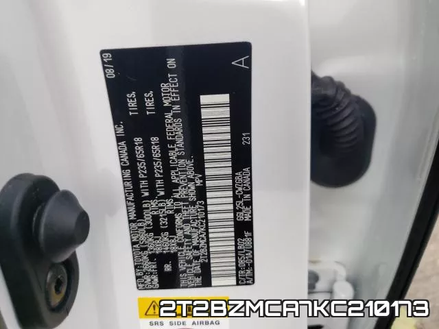 2T2BZMCA7KC210173 фото 2