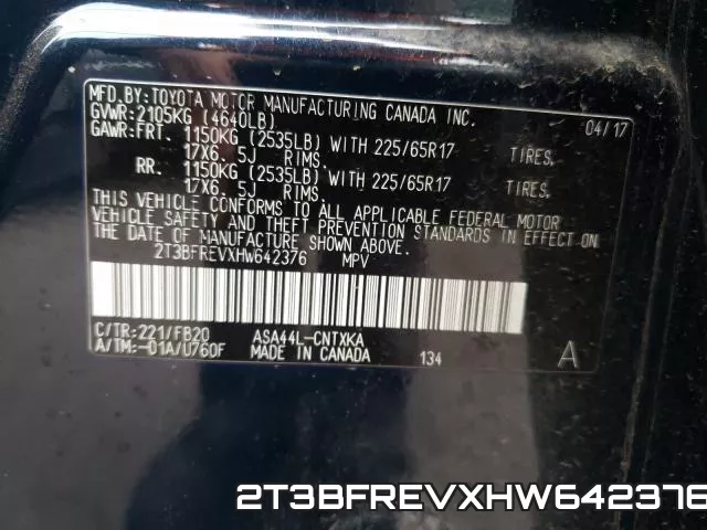 2T3BFREVXHW642376 фото 2