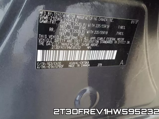 2T3DFREV1HW595232 фото 2