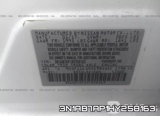 3N1AB7AP1HY258163 фото 10
