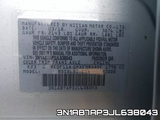 3N1AB7AP3JL638043 фото 2