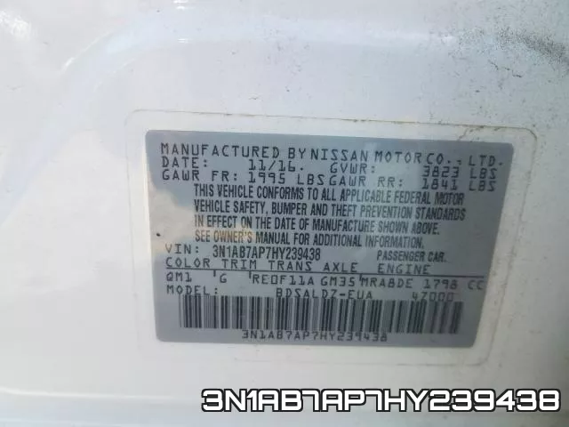 3N1AB7AP7HY239438 фото 2