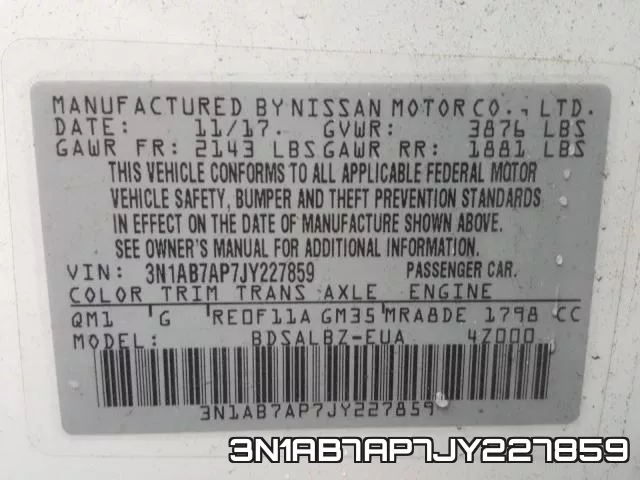 3N1AB7AP7JY227859 фото 2