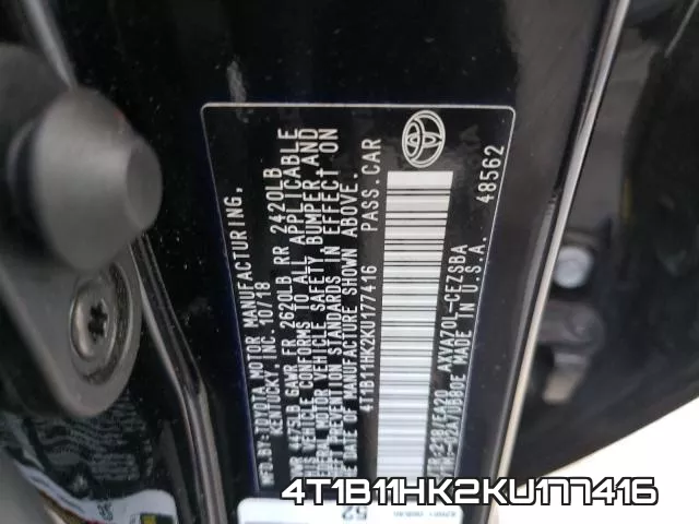 4T1B11HK2KU177416 фото 2