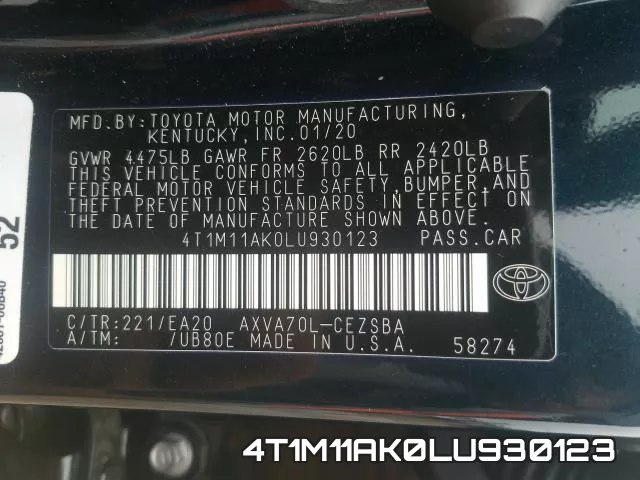 4T1M11AK0LU930123 фото 2