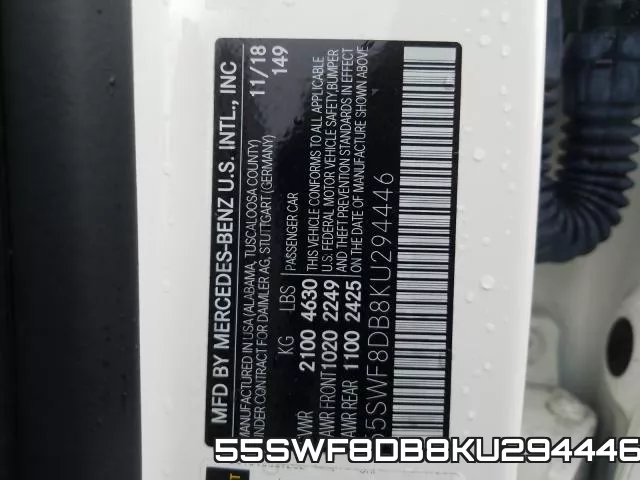 55SWF8DB8KU294446 фото 2