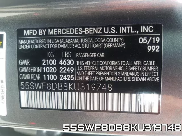 55SWF8DB8KU319748 фото 2