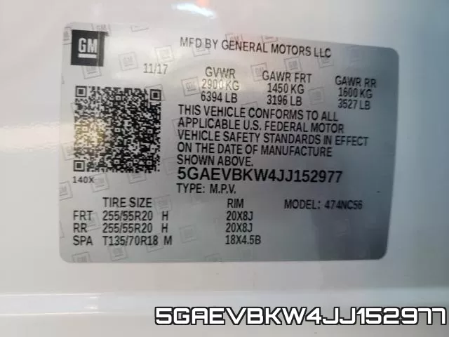 5GAEVBKW4JJ152977 фото 2
