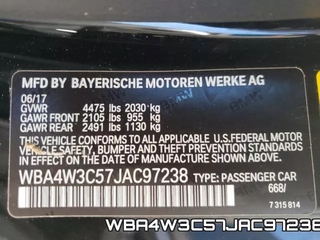 WBA4W3C57JAC97238 фото 2