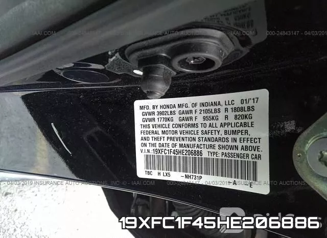 19XFC1F45HE206886 фото 10