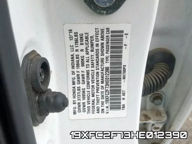 19XFC2F73HE012390 фото 2