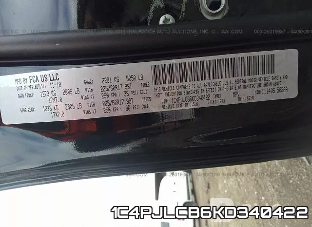 1C4PJLCB6KD340422 фото 10