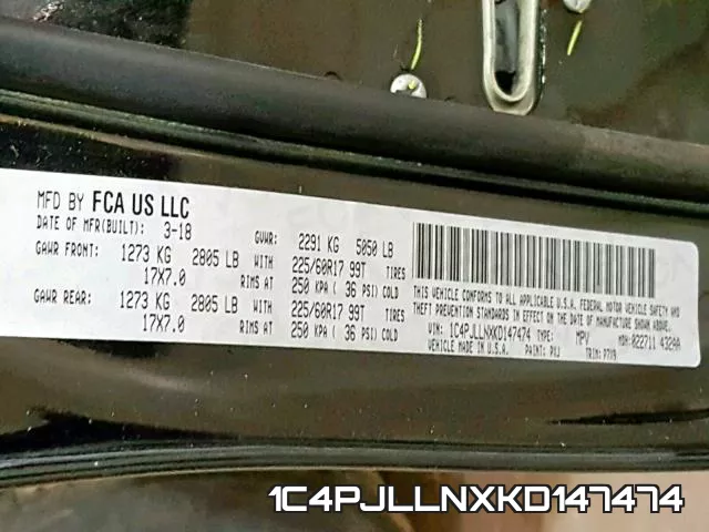 1C4PJLLNXKD147474 фото 2