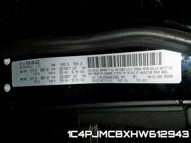 1C4PJMCBXHW612943 фото 2