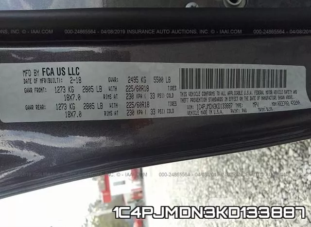 1C4PJMDN3KD133887 фото 10