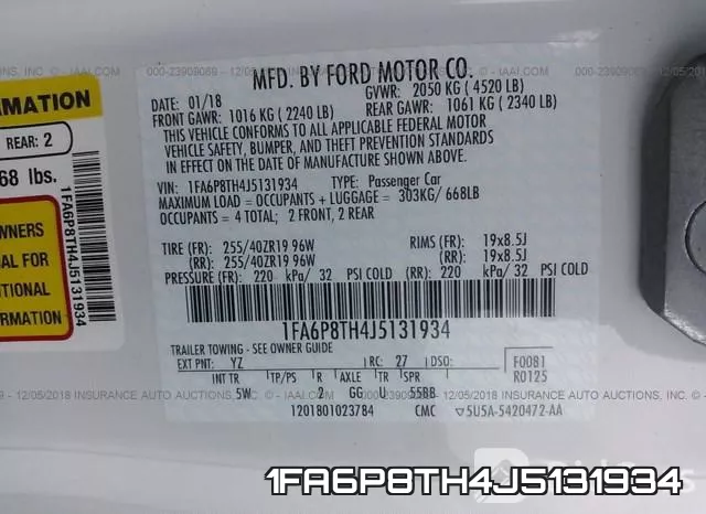 1FA6P8TH4J5131934 фото 10