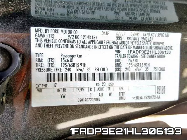 1FADP3E21HL306133 фото 2