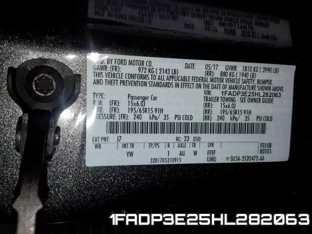 1FADP3E25HL282063 фото 2