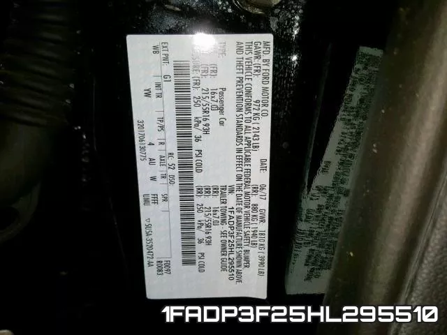 1FADP3F25HL295510 фото 2