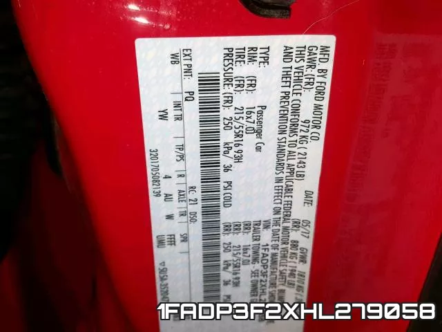 1FADP3F2XHL279058 фото 2