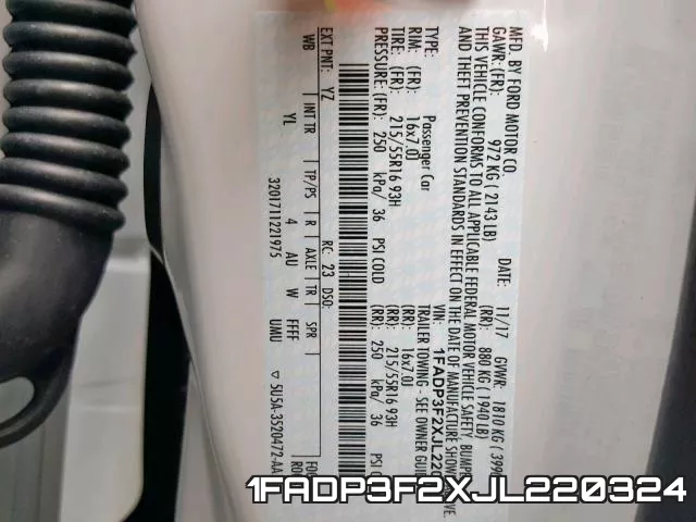 1FADP3F2XJL220324 фото 2