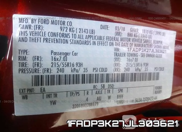 1FADP3K27JL303621 фото 10