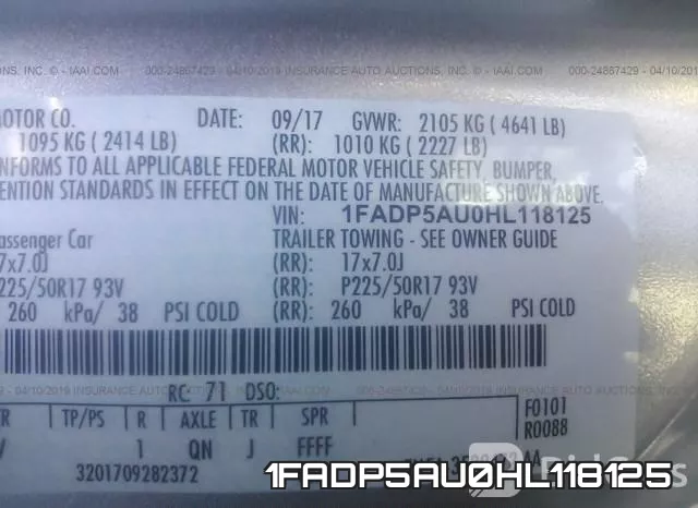 1FADP5AU0HL118125 фото 10