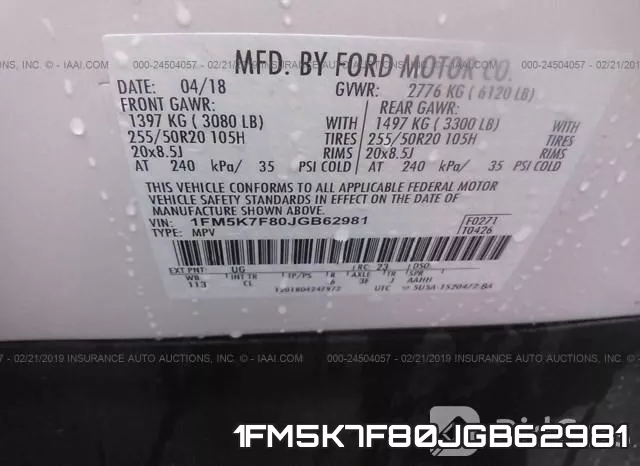 1FM5K7F80JGB62981 фото 10