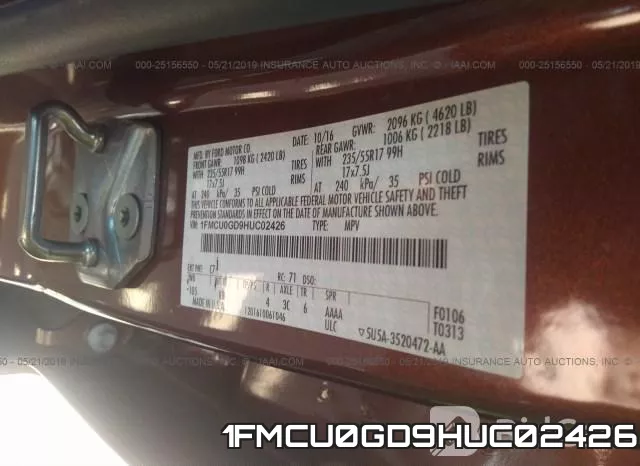 1FMCU0GD9HUC02426 фото 10