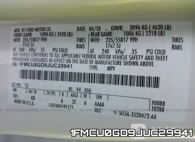 1FMCU0GD9JUC29941 фото 10