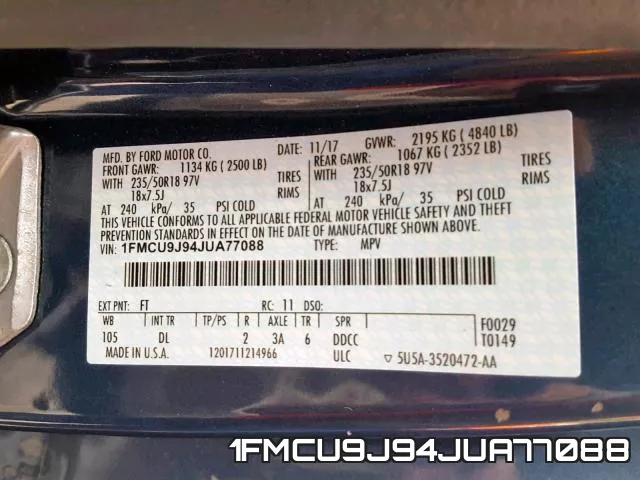 1FMCU9J94JUA77088 фото 2