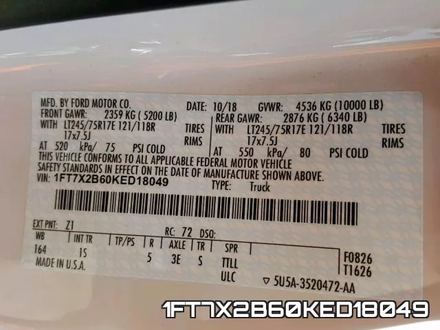 1FT7X2B60KED18049 фото 2