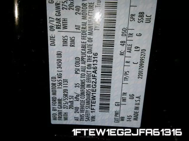 1FTEW1EG2JFA61316 фото 2
