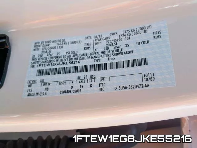 1FTEW1EG8JKE55216 фото 2