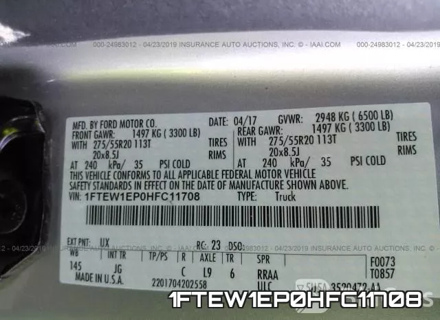 1FTEW1EP0HFC11708 фото 10