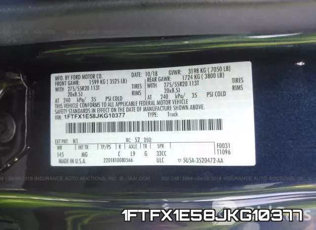 1FTFX1E58JKG10377 фото 10